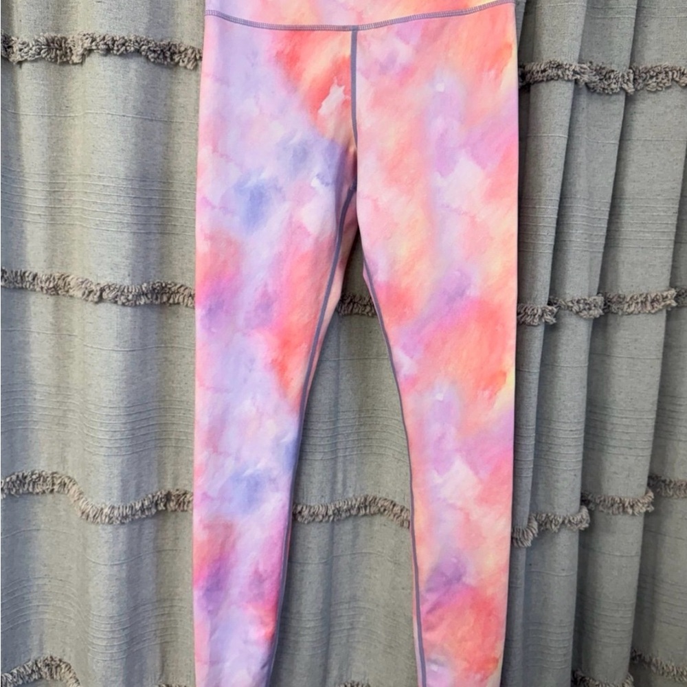 Zyia Active Women’s Leggings Pastel Tye Dye Pink - SIZE 4